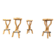 Mid century brutalist bar stools, 1960s - set of 4