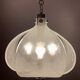 1960s Kaiser Leuchten Murano Frosted Glass and Chrome Ceiling Hanging Light