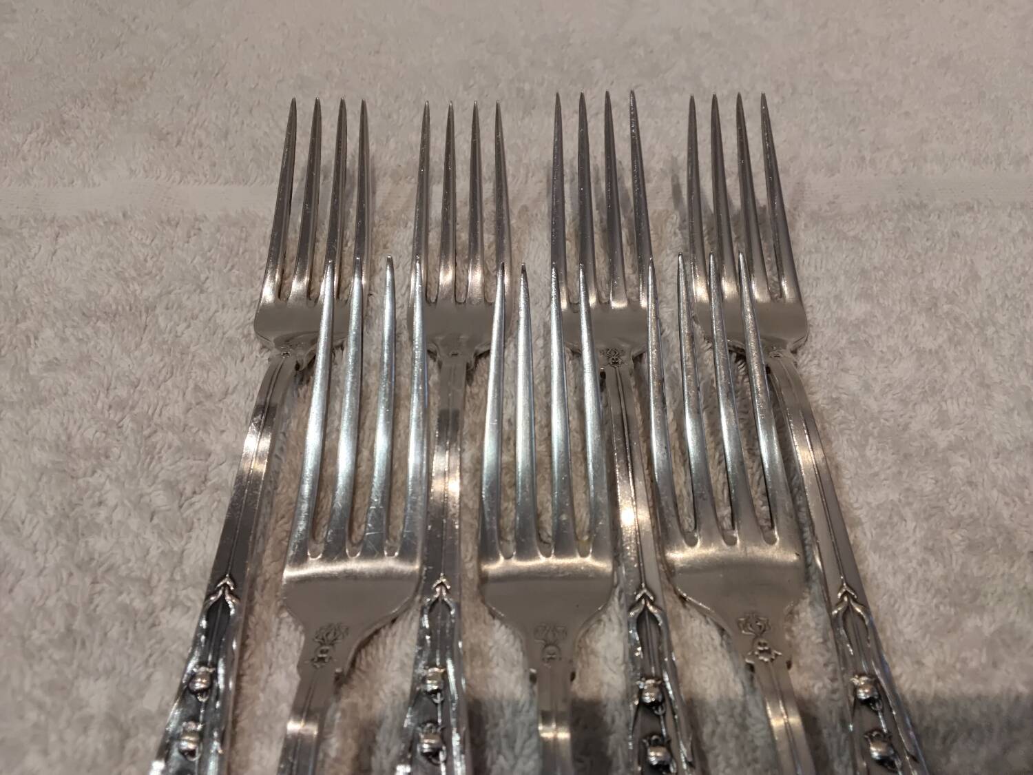 7 forks 800 silver Swiss goldsmith Jezler model Muguet