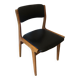 Scandinavian chair in black skai and wood
