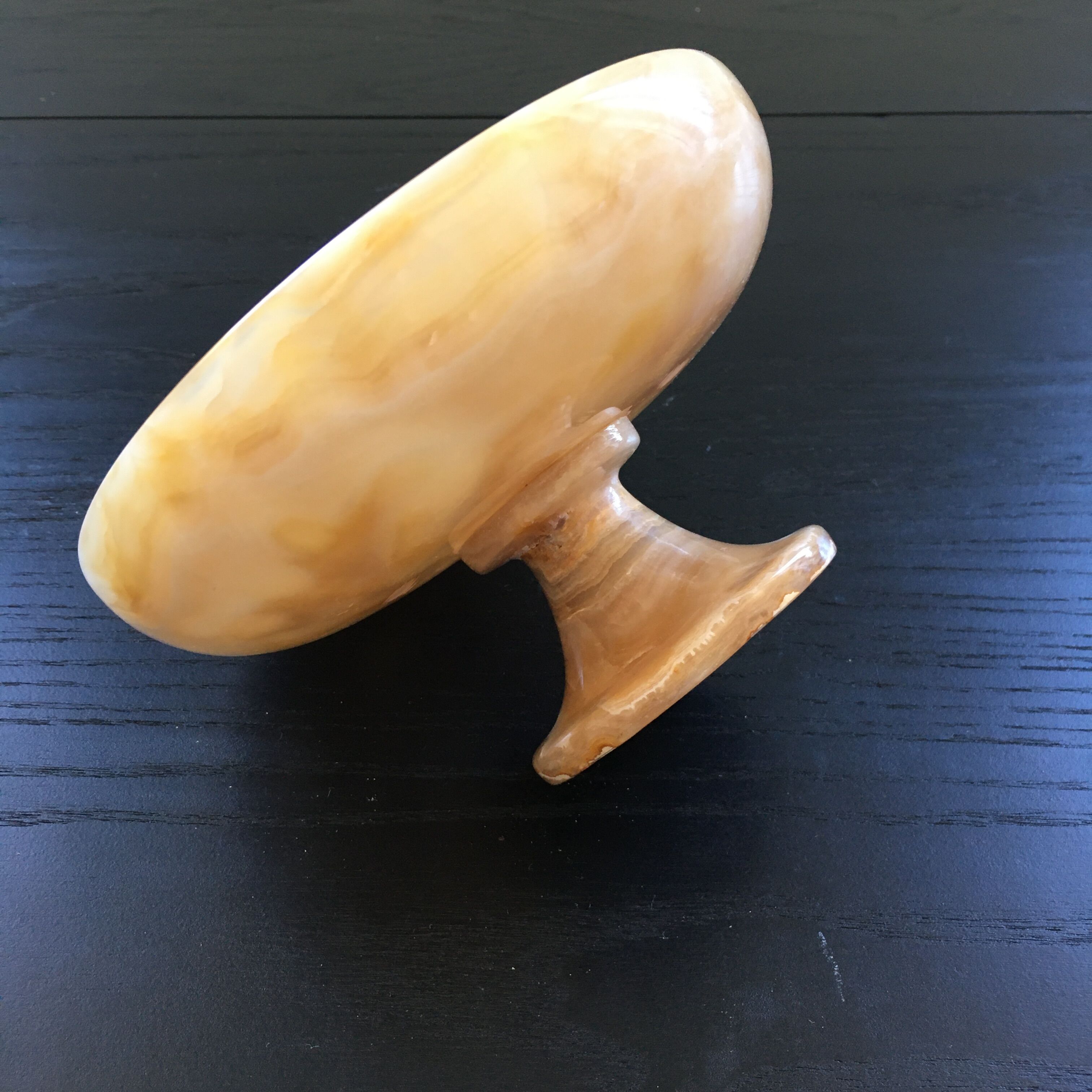 Alabaster cut on foot