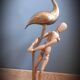 Brass pink flamingo