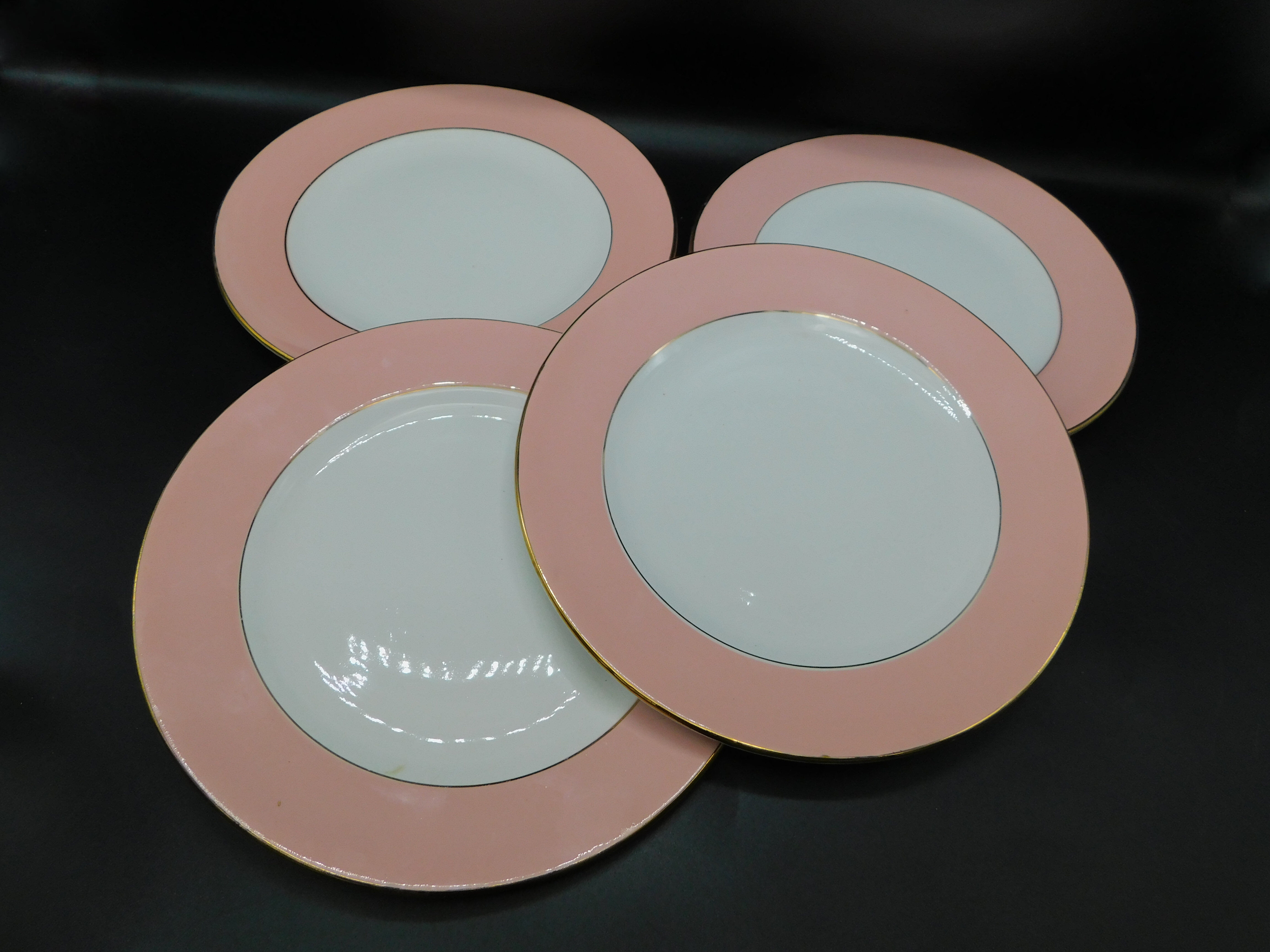 Set de 4 assiettes plates - L'Amandinoise - Rose pastel