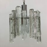Hanging lamp in Frosted Ice Glass by J. T. Kalmar for Kalmar Franken KG, 1960s