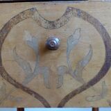 Marble top marquetry bedside table