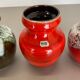 Set of 3 Multi-Color Fat Lava Op Art Pottery Vase Made Bay Ceramics, Germany