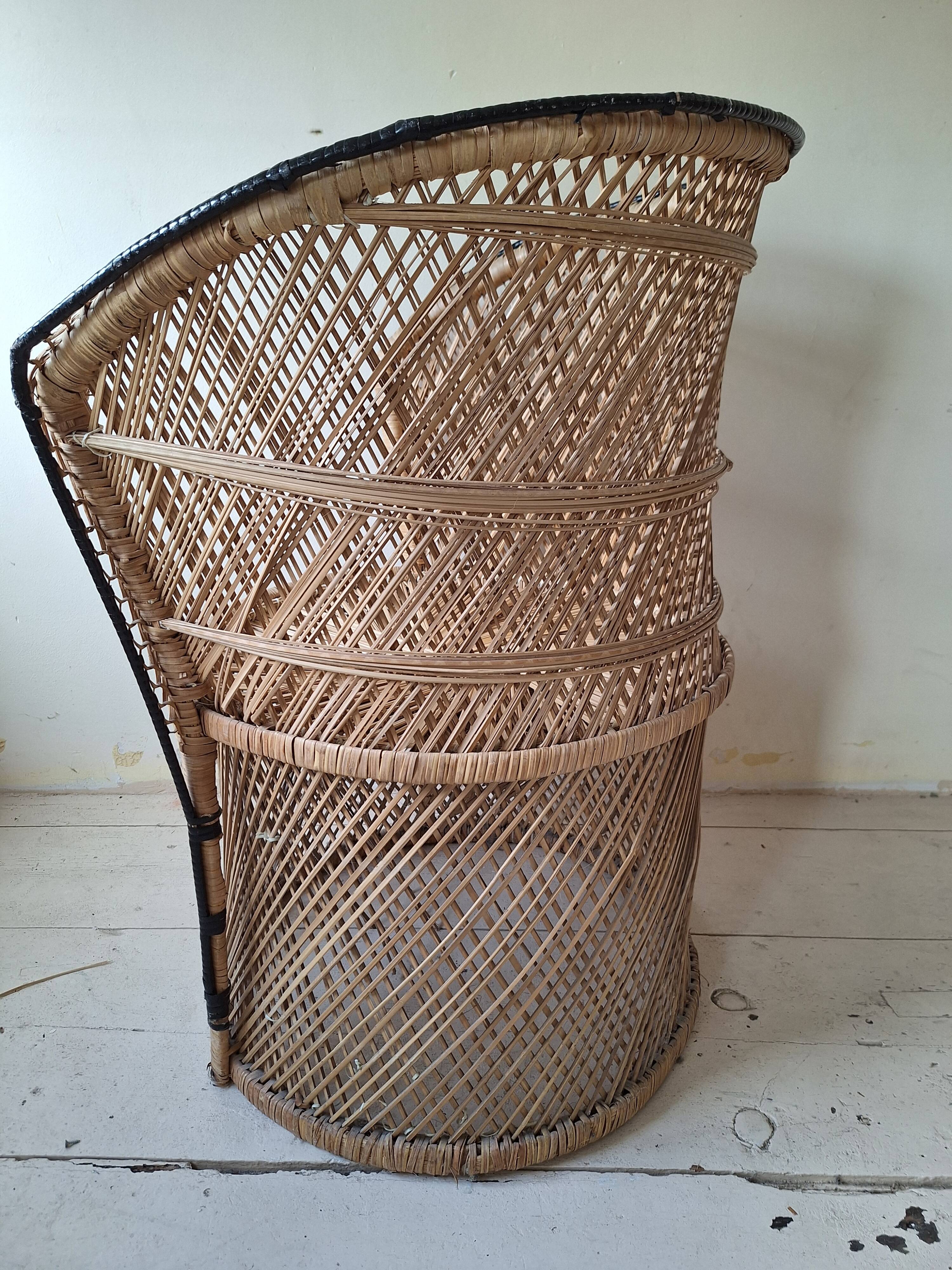 Chaise en rotin vintage