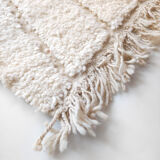 Moroccan Berber carpet blessed ouarain ecru plain with engraved diamonds 300x207cm