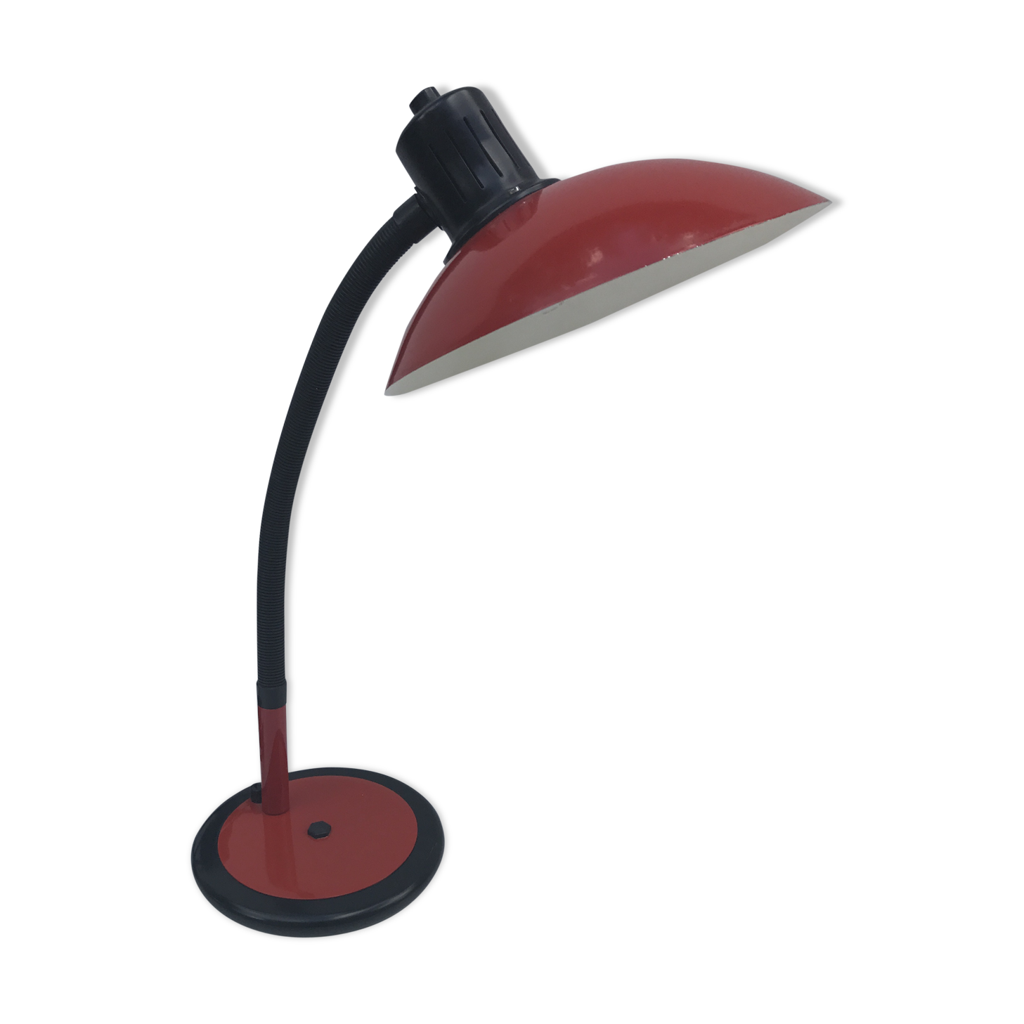 Lamp red metal of the years swivel Aluminor table 80 vintage