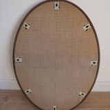Vintage oval mirror with wooden frame