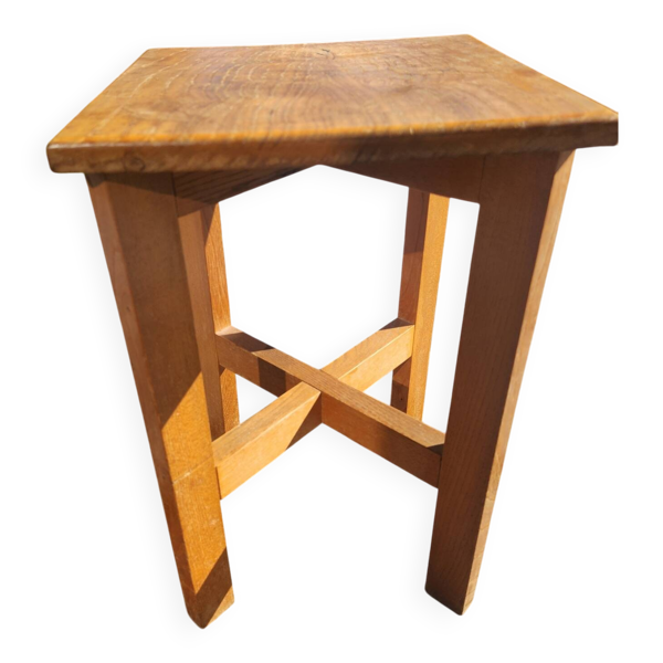 Tabouret de reconstruction années 50's en bois