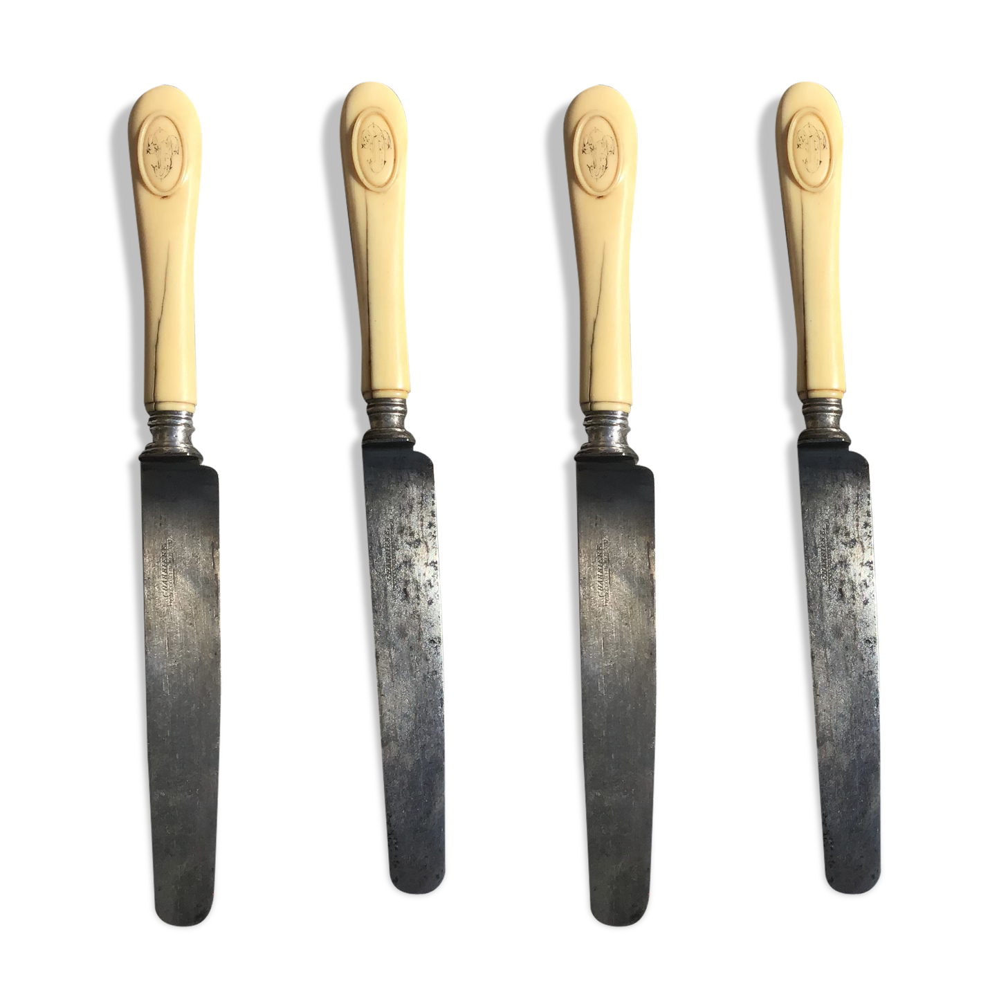 4 ivory handle knives 19 th
