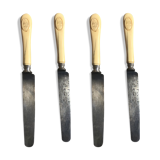 4 ivory handle knives 19 th
