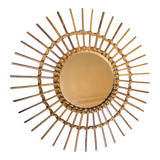Rattan and wicker sun mirror