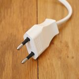 Pair of Scandinavian wall lights, white and gold metal