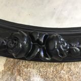 Romantic oval mirror with embossed roses