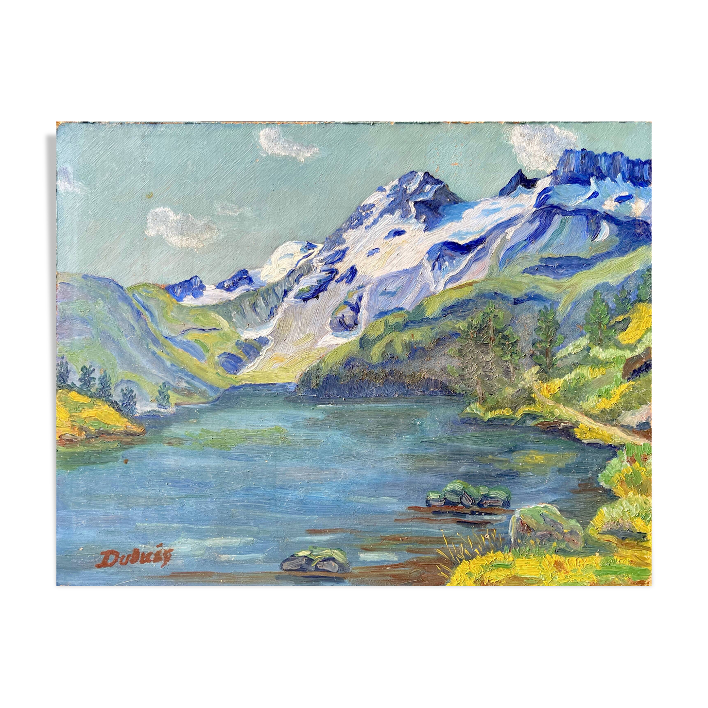 Mountain landscape, 20th century, signed, oil on wood, 23x18cm, without frame