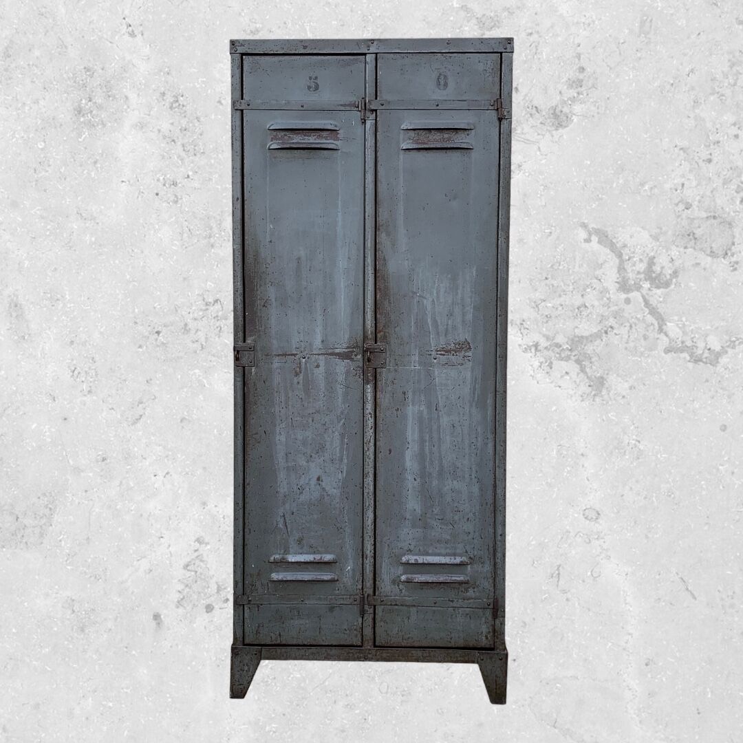 1940s industrial workshop locker room