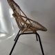 Fauteuil enfant rotin et métal années 60