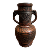 Jasba Vase 5005 - West Germany 60’s - Relief decor, Zoomorphic handles -