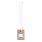 Travertine soliflore vase with glass tube, 1970s