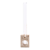 Travertine soliflore vase with glass tube, 1970s