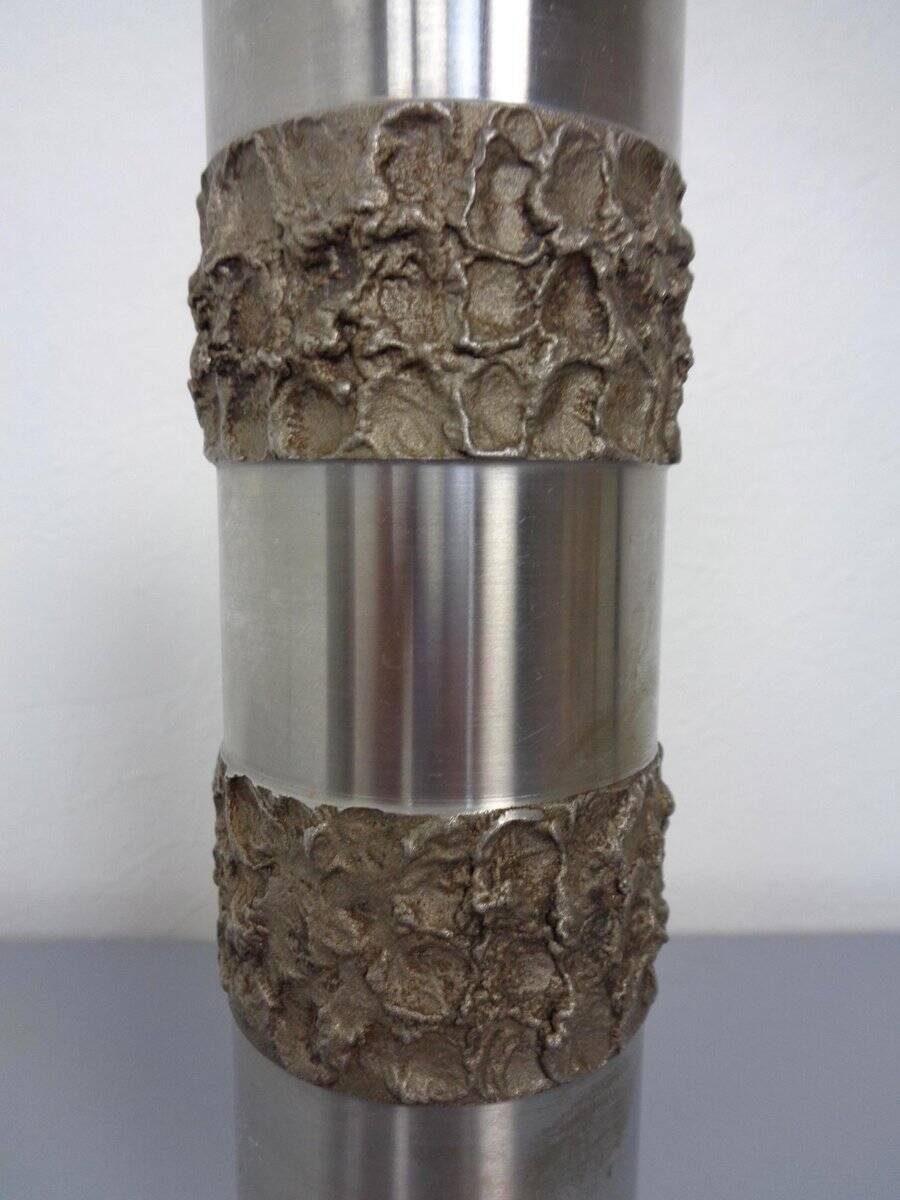 Brutalist German vases in stainless steel, 1960s, set of 2