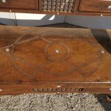 Old Syrian bench wood and mother-of-pearl ethnic bench