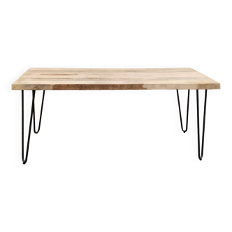 Wooden table with pin legs