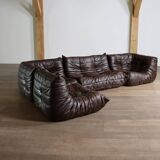 Canapé Togo original Ligne Roset en cuir par Michel Ducaroy, années 1970