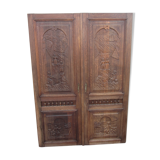 Pair of old carved wooden doors