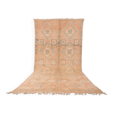 Large Vintage Moroccan Rug 188 x 387 cm - Peach Berber Rug - Handmade Rug