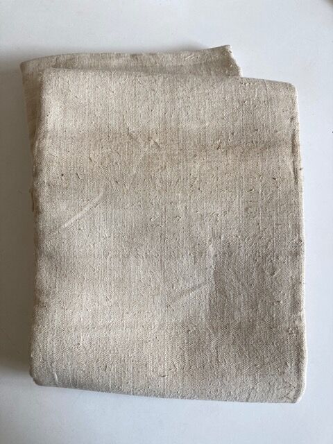 Nappe de ferme 19e en chanvre brut linge de réserve 270cm