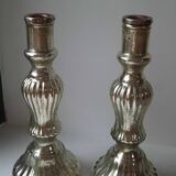 Paire de bougeoirs mercurisés