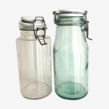 Glass jars and ceramic lid