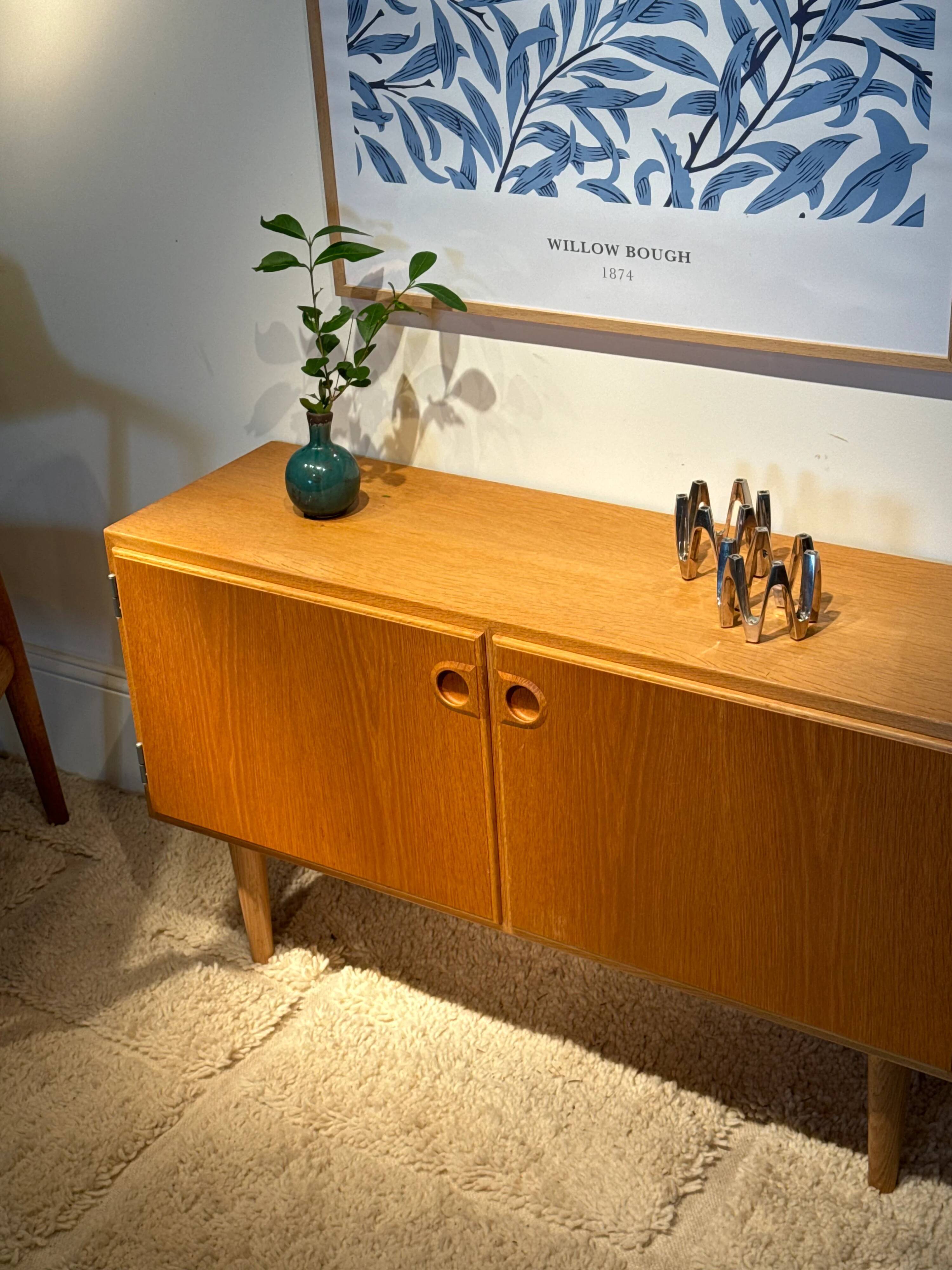 Vintage Scandinavian buffet in golden oak "Thyra"