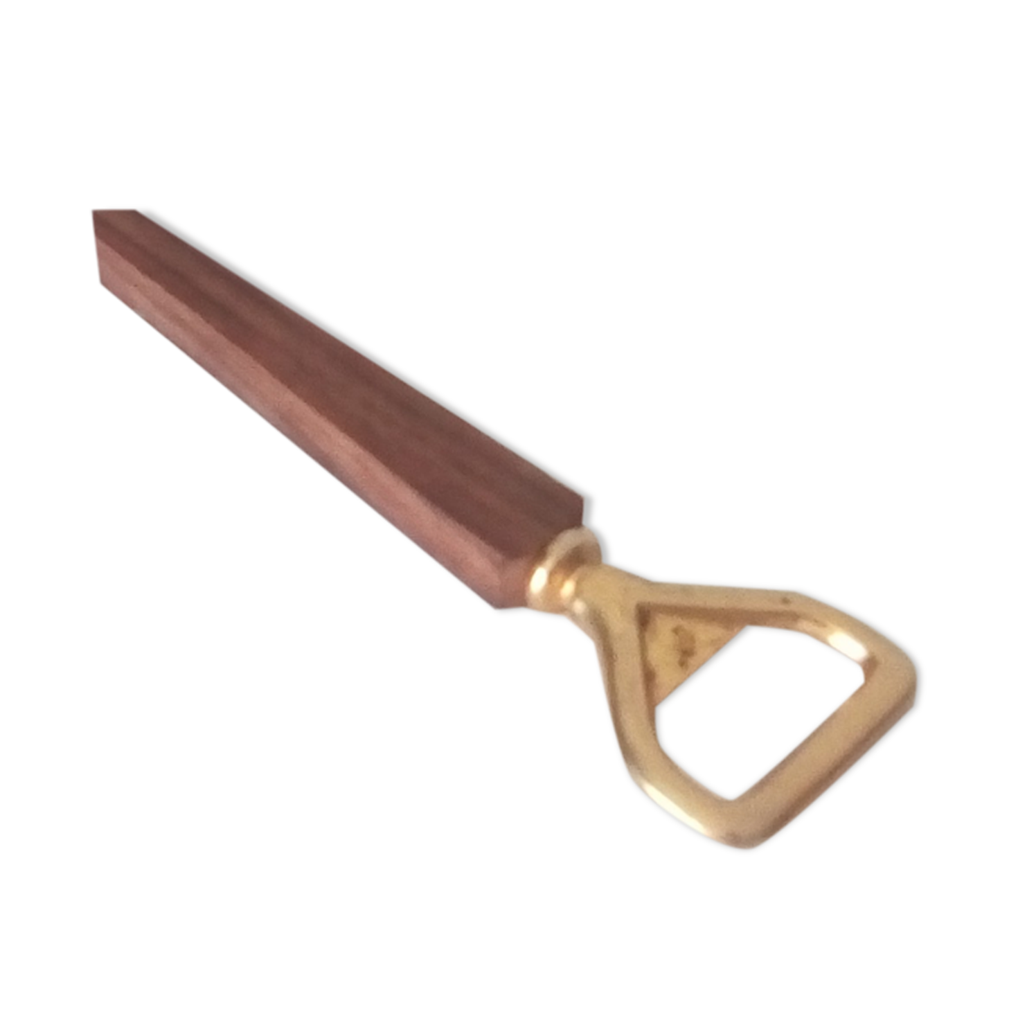 Vintage decapsulator in wood and gilded steel