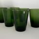 Carafe et 6 verres en verre vert bullé