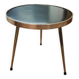 Table basse laiton et simili cuir