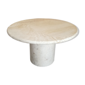 Round bass table in travertine