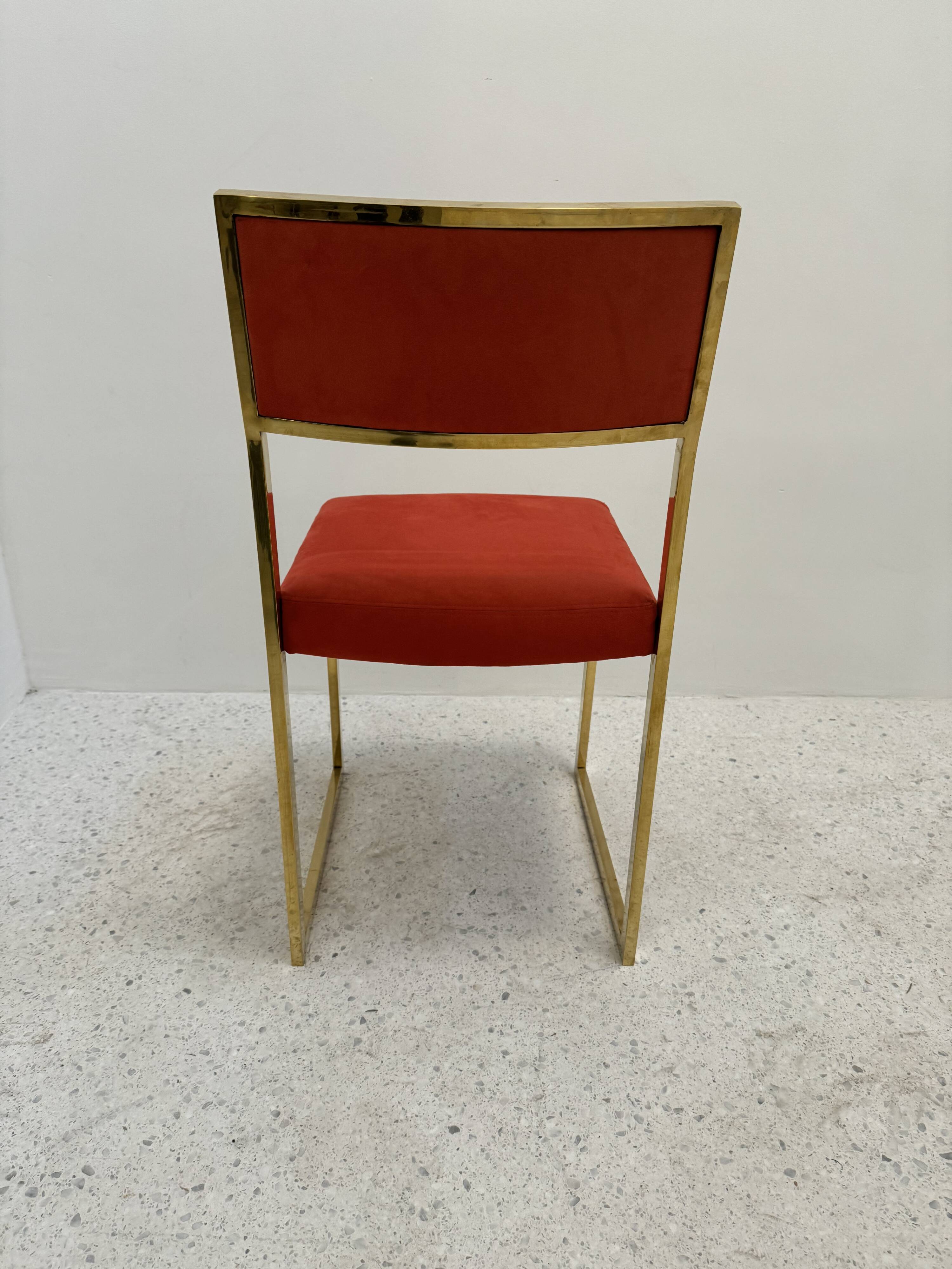 6 gold metal chairs from the 70s