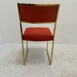 6 chaises métal doré années 70s