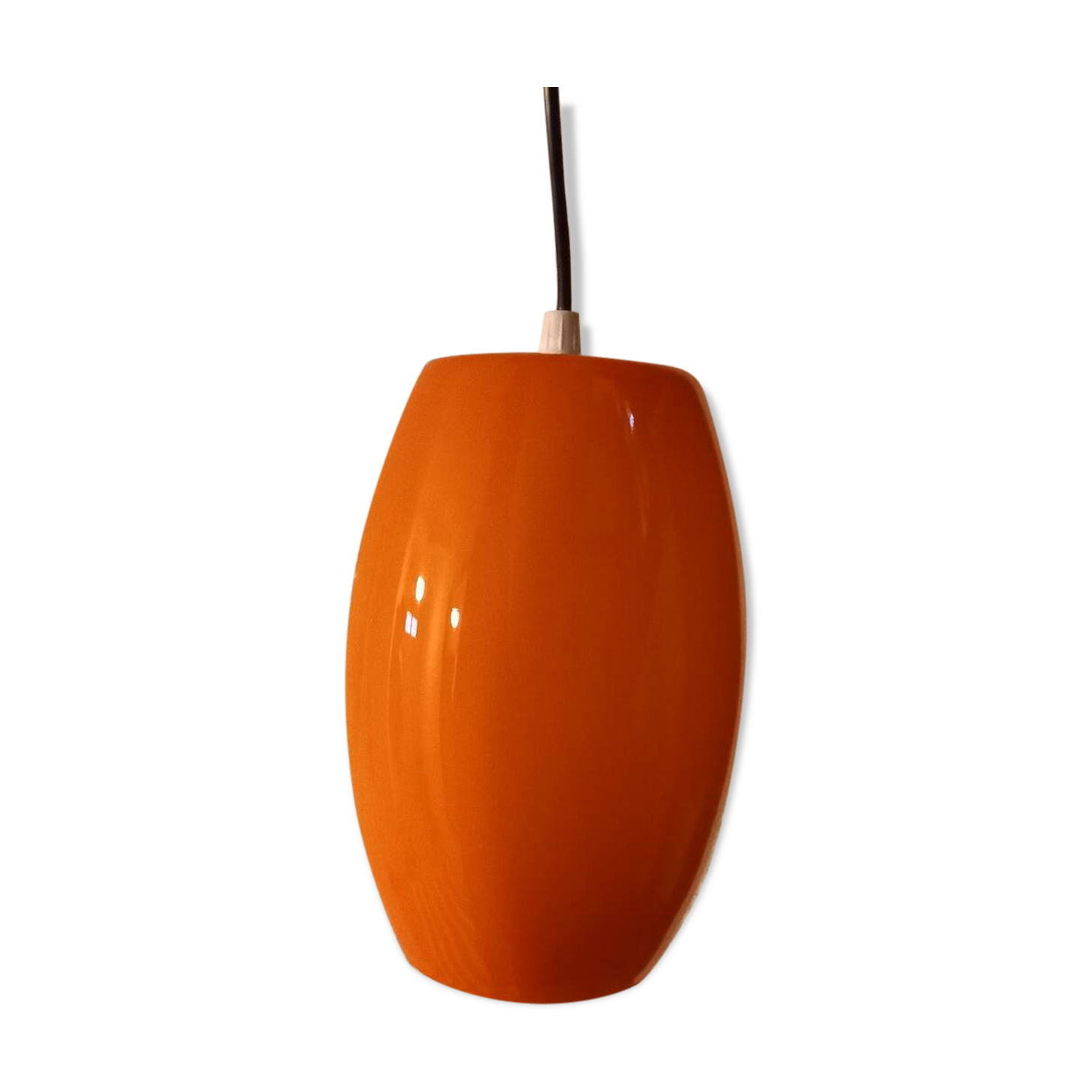 Suspension vintage en verre orange