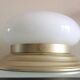 Ceiling lamp globe in white opaline and gold metal art deco style