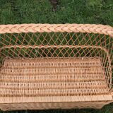 Vintage 60s rattan storage bench