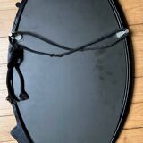 Miroir ovale en fonte d’acier décor art nouveau