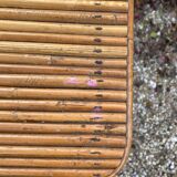 Vintage rattan magazine rack table