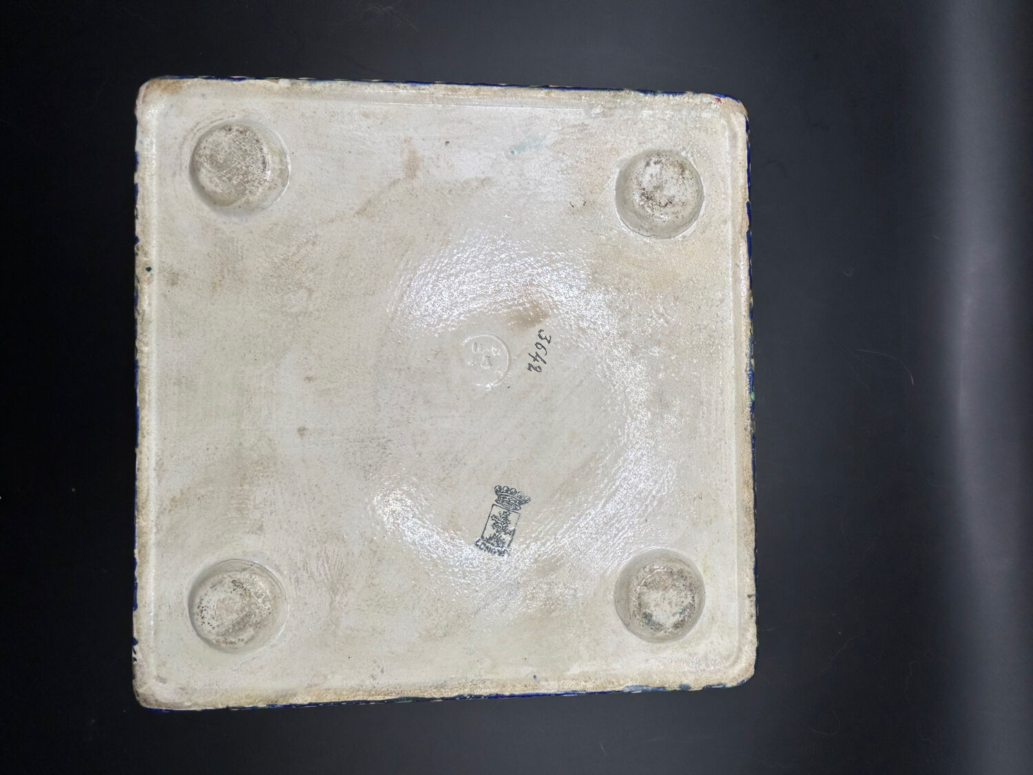 Trivet in cloisonné enamel from Longwy - pheasant design