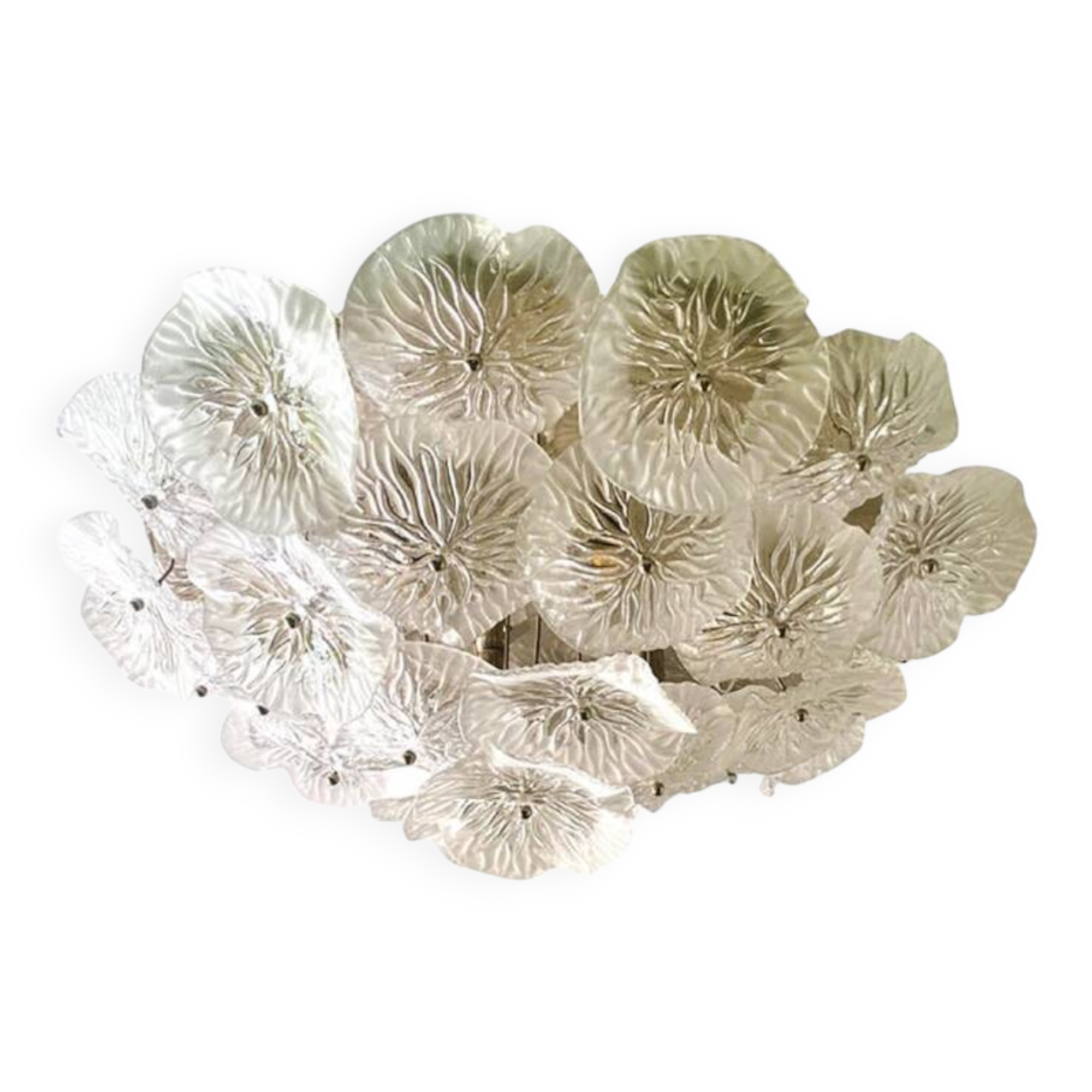 Contemporary Squared "Tronchi" in Venini Style Murano Glass Sputnik Flush Mount