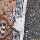 Handmade Persian rug in blue, beige, burgundy, and orange, 95x160cm.